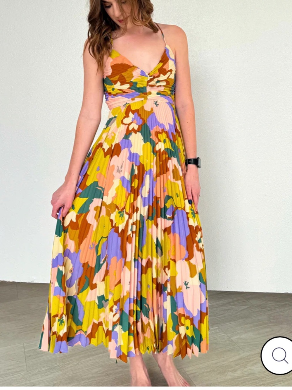 ASTR THE LABEL- Blythe Dress in Lime Rust Floral